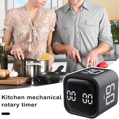 Productivity Cube Timer, Time Management, Gravity Sensor Flipping LED Display 4 Preset Time Dual Modes Time Management Countdown Cooking Student Study Mini Digital Timer Black - color: Black