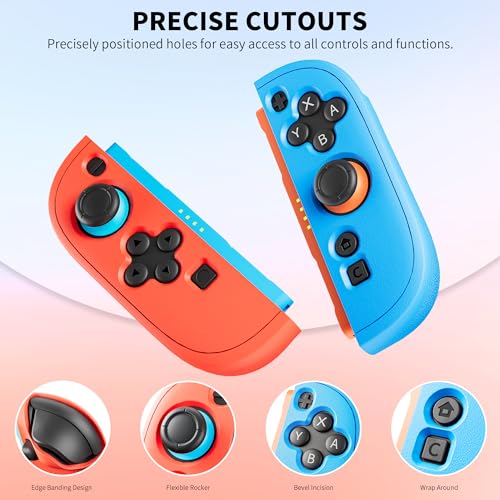 GLDRAM Soft Case for Nintendo Switch 2 Joycon (Red-Blue) - color: Red-Blue
