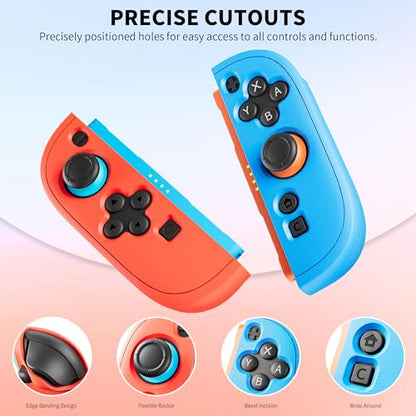 GLDRAM Soft Case for Nintendo Switch 2 Joycon (Red-Blue) - color: Red-Blue