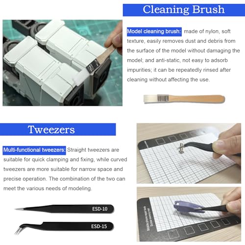 Model Scriber Tool Kit, 7-Blade Chisel Set for Gunpla | 0.1-2.0mm Blades, Panel Line Scriber for Gundam Model Kit HG/RG/MG, Resin Kits, Model Hobby, Pin Vise Hand Drill & Bits