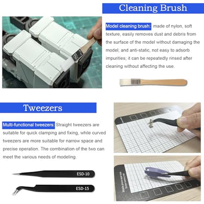 Model Scriber Tool Kit, 7-Blade Chisel Set for Gunpla | 0.1-2.0mm Blades, Panel Line Scriber for Gundam Model Kit HG/RG/MG, Resin Kits, Model Hobby, Pin Vise Hand Drill & Bits