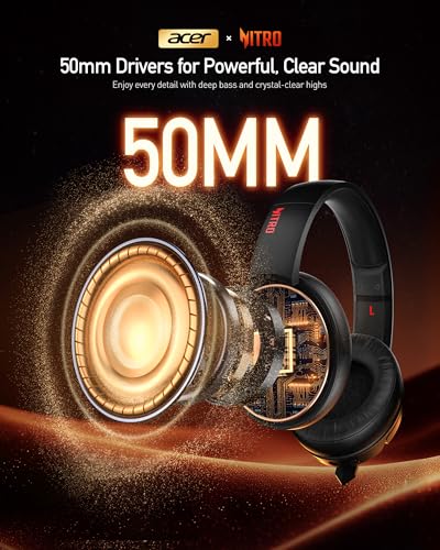 acer Wireless Gaming Headset, PS5 Headset with 2.4GHz for Ps5, Ps4, PC, Switch, Bluetooth 5.3 + 100Hrs Gaming Headphones with Noise Canceling Mic for Laptop, Mobile, Mac, 50mm Drivers (Black) - color: Black