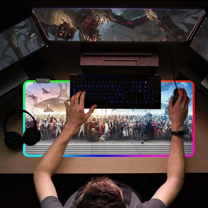 XXL Large Gaming RGB Mouse Pad The Chosen One Custom Desk Pad,Mousepad with Anti-Slip Rubber Base,Stitched Frame Mouse Mat,Portable Desk Mat for Computer Keyboard Mice Laptop & PC,31.5X15.7 Inch - color: Pattern(rgb1)
