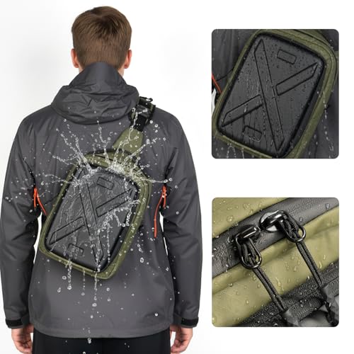 Camera Hardshell Case Crossbody Camera Sling Bag Small Waterproof Photography Bag for Mirrorless and DSLR Cameras - color: Green