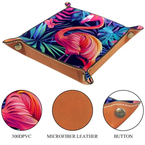 Flowers Leaves Flamingo Dice Tray Dice Rolling Tray Folding Dice Holder for Dice Games, Like RPG, DND and Other Table Games - color: Multi 7