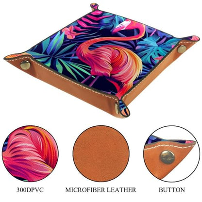 Flowers Leaves Flamingo Dice Tray Dice Rolling Tray Folding Dice Holder for Dice Games, Like RPG, DND and Other Table Games - color: Multi 7