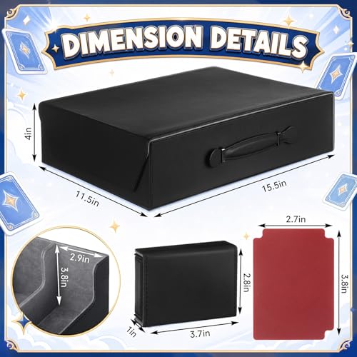 Novabright 4500+ Trading Card Storage Box 5-row with Handle, Storage Box Holds 4500+ Cards with Magnetic Lid, Includes 24 Dividers & 5 Separators Organizer Case Compatible with Mtg Tcg Sport Card