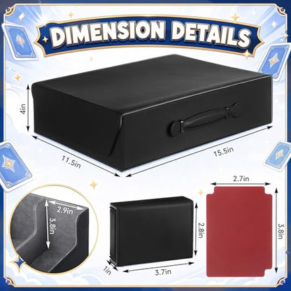 Novabright 4500+ Trading Card Storage Box 5-row with Handle, Storage Box Holds 4500+ Cards with Magnetic Lid, Includes 24 Dividers & 5 Separators Organizer Case Compatible with Mtg Tcg Sport Card