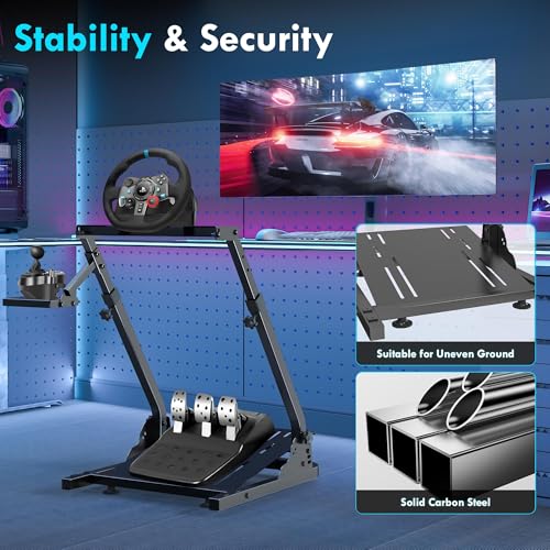 Slendor Racing Wheel Stand for Logitech G29/G920/G25/G27 | Adjustable Height (22-26") & Angle Wheel Stand. Foldable for Space-saving. Steel frame, Anti-slip Rubber Feet