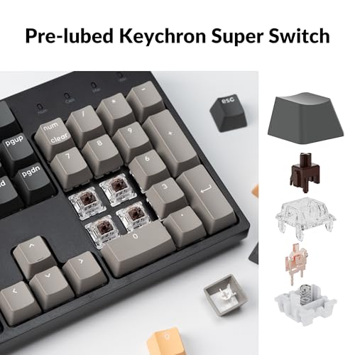 Keychron C2 Pro Wired Custom Mechanical Keyboard Full Size Layout QMK/VIA Programmable Macro RGB Backlit with Hot-Swappable Keychron K Pro Brown Switch OEM Profile PBT Keycaps for Mac Windows Linux - style: Hot-swap Keychron K Pro Brown Switch
