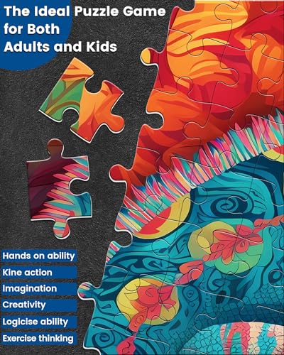 Jigsaw Puzzle 500 Pieces, Chameleon Puzzle, Puzzles for Adults 500 Pieces and up, Paper Jigsaw Puzzle for Adults and Families, Pieces Fit Together Perfectly, Smooth Edging, Leisure Animal Puzzle - style: Chameleon