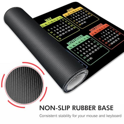 Galdas Gaming Mouse Pad XXL XL Large Long Extended Big Mousepad Non-Slip Rubber Keyboard Mouse Pad with Stitched Edges for Laptop Home Office (2026 Calendar, 31.5 * 11.8) - color: 2026 Calendar