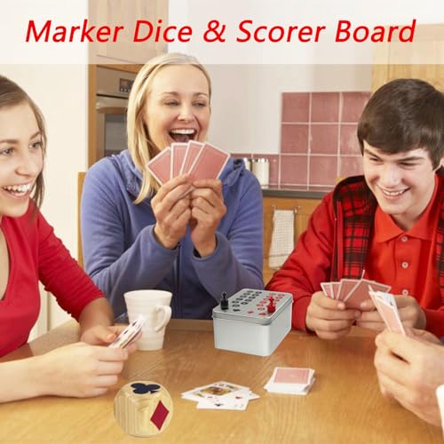 Euchre Marker Dice Cube (2 in) Scorer Board Playing Cards Scoreboard Marker Game Dice Indicator for Euchre Enthusiasts