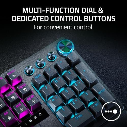 Razer Huntsman V3 Pro Esports Gaming Keyboard: Analog Optical Switches - Razer Snap Tap - Rapid Trigger - Adjustable Actuation - Media Keys & Dial - Doubleshot PBT Keycaps - Wrist Rest - Black - color: Black, size: Full Size, style: 1000 Hz Polling
