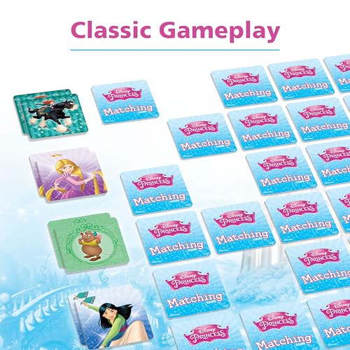 Wonder Forge Disney Princess Matching Game - Fun Memory Game for Kids Ages 3 and Up - Toddler Learning Toy Featuring Belle, Ariel, and Elsa and More Disney Princesses - Packaging May Vary - size: 1.5 inches x 8 inches x 10.5 inches, style: New Packaging