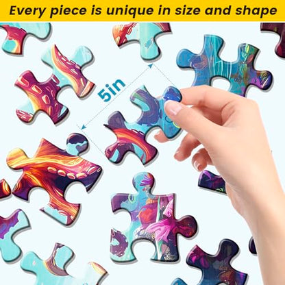 6 Pack 24 Large Piece Puzzle for Seniors Paper Dementia Puzzles for Elderly Adults Easy Puzzle Hummingbird Turtle Dog Panda Jigsaw Puzzle Activities for Elderly Seniors Gift | Hummingbird Turtle Dog Panda Jigsaw Puzzle for Adults Activities for Elderly Se