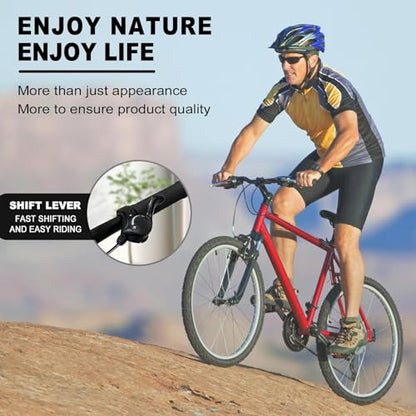 Bike Shifter, SL-TX30-7R Speed Shift Lever and Set, One Pair 3X7 Bike Thumb Gear Shifters for Mountaiity Road Folding Bicycle | Bike shifter. Durable, ergonomic design. Compatible with mountain, road, folding bikes. Easy install. - size: SL-TX30-3x7