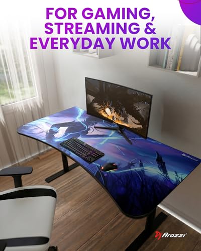 Arozzi Arena Gaming Desk Pad D014 | Full Desk Mouse Pad, Washable Desk Mat, Anti-Slip Rubber Base, Water-Resistant Surface - color: D014