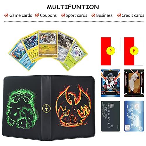 LIMSTDIC Card Binder with Sleeves - 9-Pockets Card Binder Holder Compatible with TCG Trading Cards, Card Storage Album with Zipper for Boys Girls Organized Holds Up to 900 Cards - color: Black 900