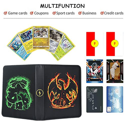LIMSTDIC Card Binder with Sleeves - 9-Pockets Card Binder Holder Compatible with TCG Trading Cards, Card Storage Album with Zipper for Boys Girls Organized Holds Up to 900 Cards - color: Black 900