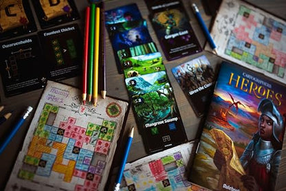 Cartographers Heroes Board Game | Standalone Expansion & Core Game | Award-Winning Game of Map Drawing | Flip & Write Strategy Family | 30-45 Minutes for 1-99 Players Ages 10+ by Thunderworks Games - style: Cartographers Heroes