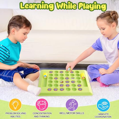 Memory Matching Board Game for Kids: 36 PCS Animal Matching Chess for Kids Games 18 Pairs Memory Cards for Toddlers - Preschool Educational Learning Activities for Boys Girls Family Board Game