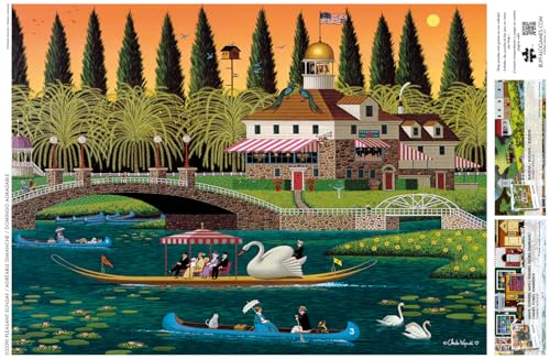 Buffalo Games - Charles Wysocki Pleasant - 1000 Piece Puzzle for Adults | Art by Charles Wysocki, Frameable Art, Made in USA, Recycled Board, Includes Poster, Challenging, intermediate to expert