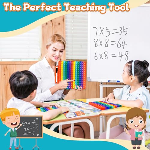 Addition Flash Cards+Multiplication Flash Cards + Fingertip Bubbles Toy | Interesting Math Combination, Math Games for Children Aged 3 + - style: Multiplication + addition