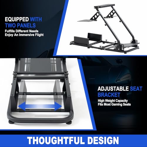 Anman Flight Racing Sim Stand Fit for Logitech G920 X52 G PRO,for Thrustmaster T16000 T248x T80 T300, Flight racing dual-use simulator cockpit, Electronics Not Included