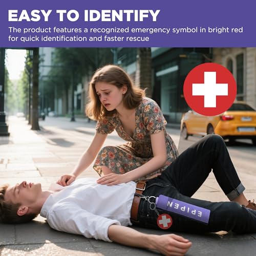 Portable EpiPen Carry Case, Insulated Emergency Medical Bag Maintain Med effectiveness, Fits 1 EpiPen, Asthma Inhaler, Auvi-Q, Allergy Medication, Travel EpiPen Holder for Adults or Kids (Purple) - color: Purple