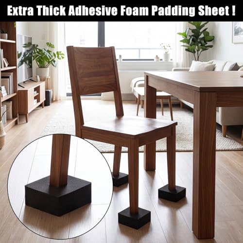 4 Pcs 3" Thick Foam Padding Sheet with Adhesive Backing 6 x 6 Inches Self Stick Neoprene Insulation Foam Sheet Black for Furniture Cars Speakers - color: Black, size: 3 Inch Thick, 6 x 6 Inches