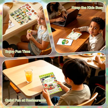 Dizdkizd Vegetable Stickers for Kids, Make a Face Stickers Mix and Match Veggie Craft for Water Bottles, Windows, Scrapbooks, Birthday Party Favors, Classroom Rewards - style: Vegetable
