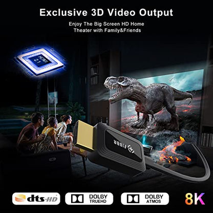 8K Fiber Optic HDMI Cable 6ft, 48Gbps Ultra High-Speed HDMI 2.1 Cable 8K@60Hz 4K@120Hz Dynamic HDR/eARC/HDCP 2.3, Directional HDMI Cord Compatible with Game Console PS5 Xbox Series X/Blu-ray/TV etc - size: 6.56 ft