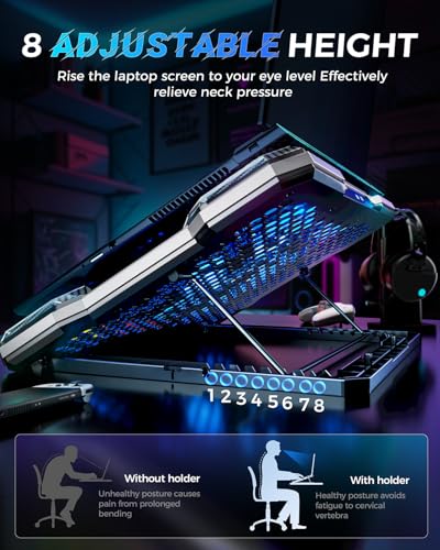ChillCore RGB Laptop Cooling Pad, Laptop Fan Cooling Pad 9 Fans