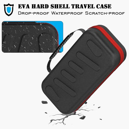 ADVcer Switch 2 Carrying Case with 24 Game Card Cartridges and Large Zipper Pocket, EVA Hard Shell Portable Travel Protective Case for Nintedo Switch2 Handheld Console, Controller & Accessories (Red) - color: Red