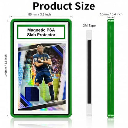 PSA Slab Case with 9-Point Secure Lock, Aluminum Alloy Graded Card Case, Magnetic UV Protection Slab Protector Fits 35PT PSA, CGC, CSG Cards, Professional Display Frame for Sports Cards (grass green) - color: grass green