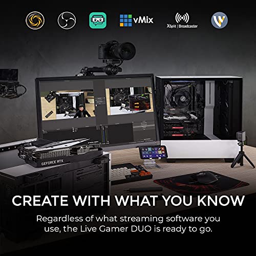 AVerMedia Live Gamer Duo. Dual HDMI 1080p PCIe Video Capture Card, Stream with 4k60 HDR and FHD 240fps Pass-Through, Work with DSLR, Xbox Series x/s, PS5, Nintendo Switch, Windows 11 (GC570D) - size: 1080p60 - GC570D Live Gamer DUO