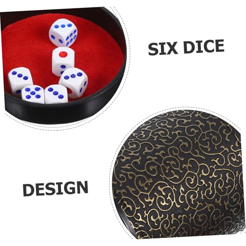 1Set Silent Dice Cup with Dice and Base Compact PU Shaking Container for Parties and Ktv Easy to Clean and Convenient Dice Storage