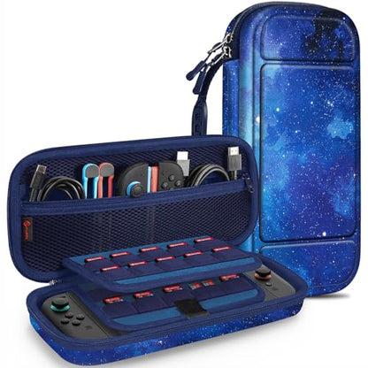 FINTIE Carrying Case for Nintendo Switch 2 (2025), Shockproof Hard Shell Switch 2 Case, Protective Cover Travel Bag with 19 Game Card & 2 Micro SD Card Slots & Inner Pocket, Starry Sky - color: starry sky