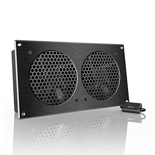 AC Infinity AIRPLATE S7, Quiet Cooling Fan System 12" with Speed Control, for Home Theater AV Cabinets - size: Dual 120