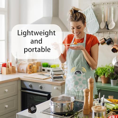 Digital Kitchen Timers, Visual timers Magnetic Countdown Countup Timer Large LED 200 Minutes Display Volume Adjustable for Cooking Fitness Studying, Easy for Kids and Seniors - color: White