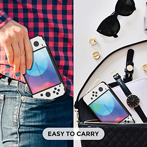 HEIYING Switch Game Card Case for Nintendo Switch 2 / OLED/Lite,Customized Pattern Portable Switch Game Holder with 72 Game Card Slots and 24 Micro SD Cards Slots - color: NSO Console