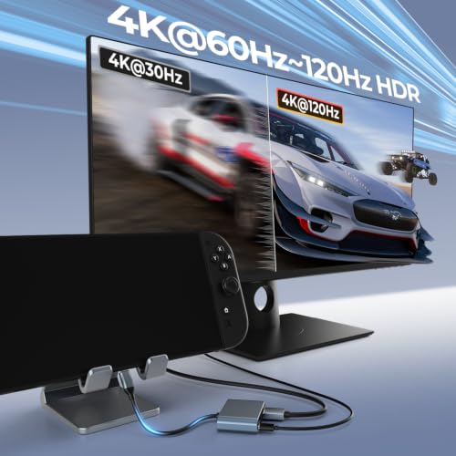 Switch 2 Dock,Portable USB C Docking Station with 4K@60Hz~120Hz HDR/PD Max100W/USB Port,Aluminum Alloy Travel TV Dock for Switch/Steam Deck/ROG Xbox Ally X/Legion Go 1/2/S - size: Normal Model