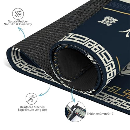 Mahjong Mat for Table with Carrying Bag & 3 Dice, Black 31.5"x31.5" Square Rubber Mahjong Table Cover, Non-Slip & Noise Reduction Gaming Mat for Mah Jongg, Poker, Dominoes & Tile Games - color: Black