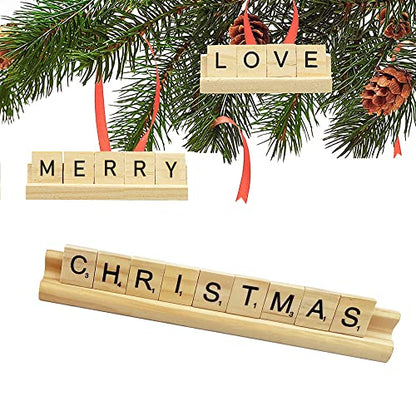 Yuanhe Scrabble Letter Tile Holders - Wooden Scrabble Rack Tray Set of 4, for Crafts and Game Stands - style: 4PCS