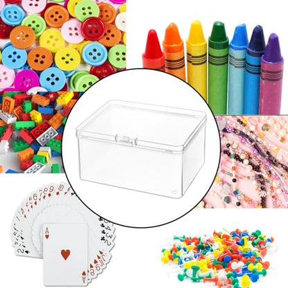 Tebery 20 Pcs Plastic Playing Card Cases Clear, Waterproof Card Deck Box for Game, Sturdy Trading Card Holder, Portable Card Game Storage Container for Party, Travel, Outdoors, Snap Closed