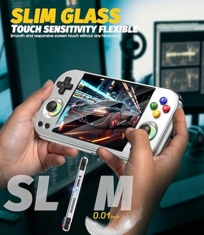 Orzero (3 Pack) Tempered Glass Screen Protector Compatible for ANBERNIC RG477MV Handheld Game Console, 9H High Definition Anti-Scratch Bubble-Free - size: ANBERNIC RG477MV