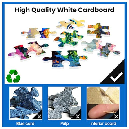 300 Piece Puzzle for Adults Peacock Puzzle Jigsaw Puzzles 300 Pieces Adult Puzzles Games for Kids Ages 8-10 10-12 Recycled Cardboard Puzzles Gift Toy 20.5x15IN - style: Peacock