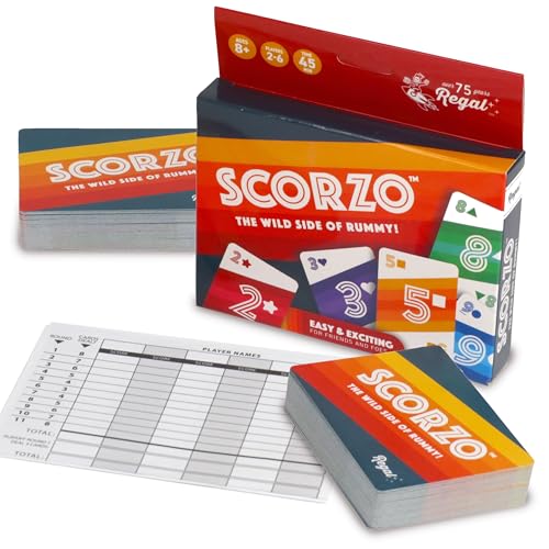 Regal Games - ScorZo - Rummy Card Game - Family Fun Friendly - 2-6 Players Ages 8+ - size: ScorZo