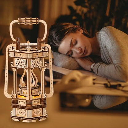 3D Wooden Puzzle for Adults, DIY Lantern Model Kit | Creative Assembly Model Building Kits to Build for Adults and Teens, DIY Assembly Puzzle, Woodcraft Kit for Christmas Day - style: Lantern